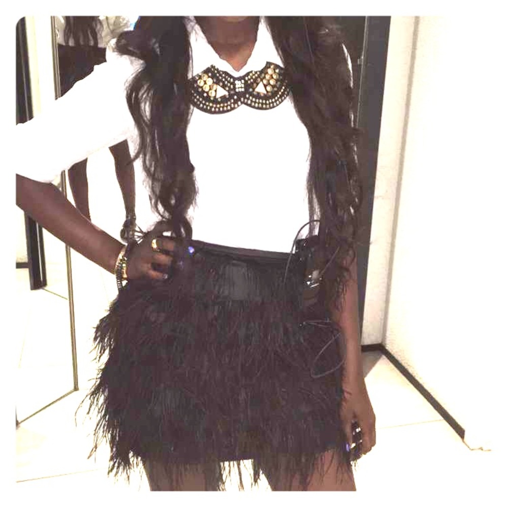 Bebe feather skirt